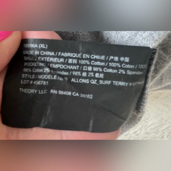 Theory Mens Mock Neck Quarter Zip Pullover Sweatshirt Cotton Blend XL Gray - Picture 6 of 8